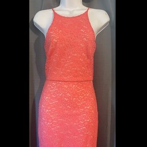 Salmon lace dress